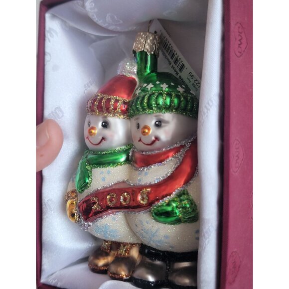 OWC best buddies 2000 snowman old world glass ornament Xmas - Picture 3 of 4